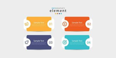 modèle de conception de chronologie d'infographie d'entreprise avec 4 étapes et informations sur les options. vecteur premium avec signe ou symbole modifiable. vecteur eps10