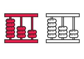 deux abaque math symbole icône ensemble vecteur