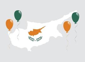 carte et drapeau blancs et verts de la république de chypre vecteur