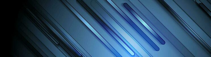 foncé bleu rayures abstrait géométrique bannière vecteur