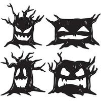 Halloween effrayant arbre clipart paquet vecteur