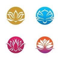 modèle de logo de conception de fleurs de lotus vecteur