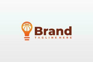 basketball lumière ampoule logo vecteur