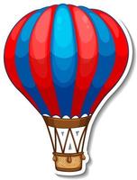 modèle d'autocollant avec de l'air en montgolfière en style cartoon vecteur