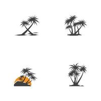 définir le modèle de logo d'été de palmier vecteur