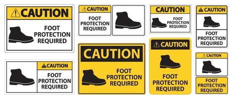 Attention protection des pieds requis mur symbole signe isoler sur fond transparent, illustration vectorielle vecteur