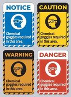 lunettes de protection contre les produits chimiques requises dans ce domaine vecteur