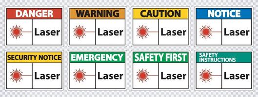 Isoler le signe du symbole laser sur fond transparent, illustration vectorielle vecteur