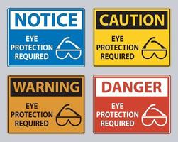 protection oculaire requise sur fond blanc vecteur