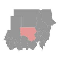 Nord Kordofan Etat carte, administratif division de Soudan. vecteur illustration.