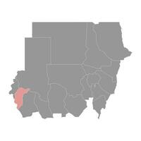 central darfour Etat carte, administratif division de Soudan. vecteur illustration.