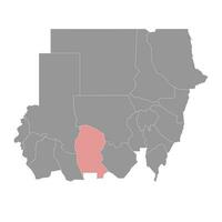 Ouest Kordofan Etat carte, administratif division de Soudan. vecteur illustration.