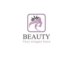 femme visage logo conception vecteur illustration, fille silhouette pour produits de beauté, beauté, salon, santé et spa, mode thèmes.
