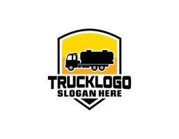 vecteur de logo de camion-citerne dans le style de l'emblème