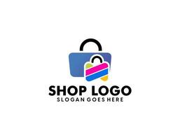 Facile en ligne magasin logo dessins modèle vecteur