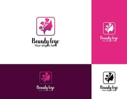 femme visage logo conception vecteur illustration, fille silhouette pour produits de beauté, beauté, salon, santé et spa, mode thèmes.