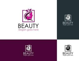 beauté femme mode logo. d'or abstrait vecteur modèle linéaire style sur une noir Contexte