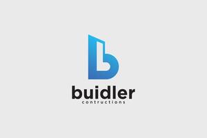 b dernier constructeur logo vecteur