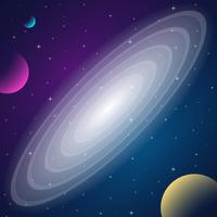 Galaxie de l&#39;espace avec la nébuleuse, planète et étoiles fond vecteur