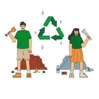 recyclage héros personnage illustration vecteur