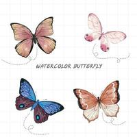 aquarelle papillon ensemble, vecteur illustration