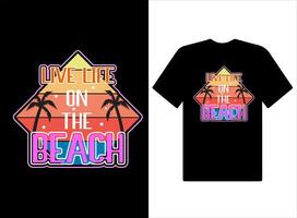 vivre la vie sur le plage t-shirts conception illustration et vecteur