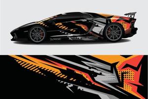 voiture wrap graphique racing abstrait pour wrap et vinyle autocollant vecteur