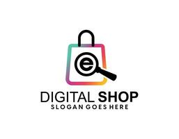 en ligne faire du shopping logo vecteur