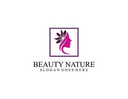 femme logo avec moderne beauté style, Naturel beauté prime vecteur