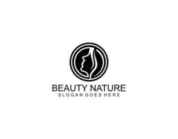 cercle beauté Naturel femmes visage logo conception inspiration vecteur