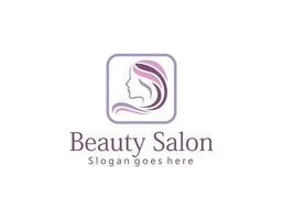 beauté salon logo.élégant maquillage femme visage vecteur