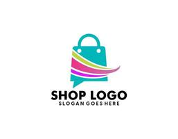 modèle de conception de logo de boutique en ligne vecteur