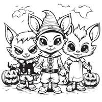 coloriage d'halloween pour les enfants vecteur