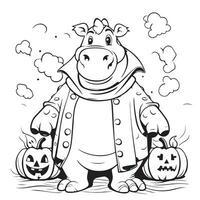 coloriage d'halloween pour les enfants vecteur