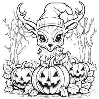 coloriage d'halloween pour les enfants vecteur