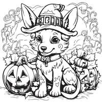 coloriage d'halloween pour les enfants vecteur