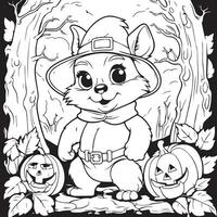 coloriage d'halloween pour les enfants vecteur