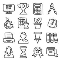 pack d'icônes linéaires de la technologie de l'éducation vecteur