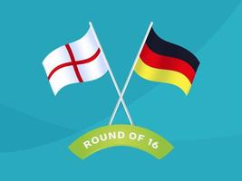 Angleterre vs Allemagne ronde de 16 match, illustration vectorielle du championnat d'Europe de football 2020. match de championnat de football 2020 contre équipe intro sport background vecteur