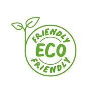 éco amical badge. en bonne santé Naturel produit étiquette logo conception avec plante feuilles. vecteur