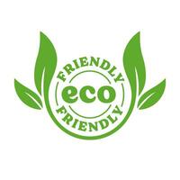 éco amical badge. en bonne santé Naturel produit étiquette logo conception avec plante feuilles. vecteur