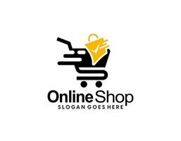 en ligne magasin logo vecteur