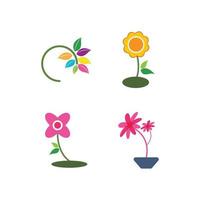 modèle de logo de fleur vecteur