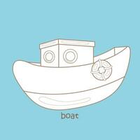alphabet b pour bateau vocabulaire leçon école dessin animé numérique timbre contour vecteur