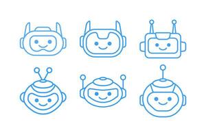 robot tête avatar vecteur conception. dessin animé mascotte robot tête icône conception