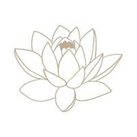 lotus fleur icône Facile linéaire. gros bourgeon lotus BIO, méditation et yoga vecteur