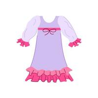 visage chemise de nuit fille dessin animé vecteur illustration