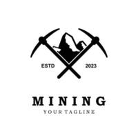 exploitation minière logo icône vecteur