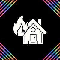 icône de vecteur de maison en feu
