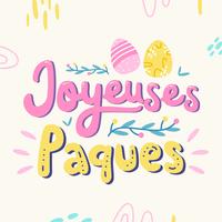 Joyeuses Pâques Typographie Vecteur